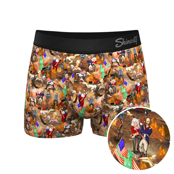 Shinesty "The Boston Tea Bag Party" Patriotic Ball Hammock® Pouch Trunk Underwear