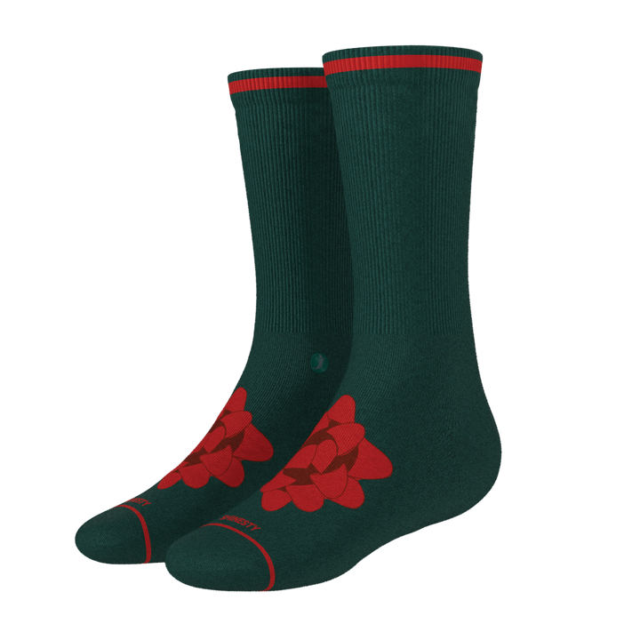 The Bow On Top | Ribbon Present Heel Hammock™ Crew Socks
