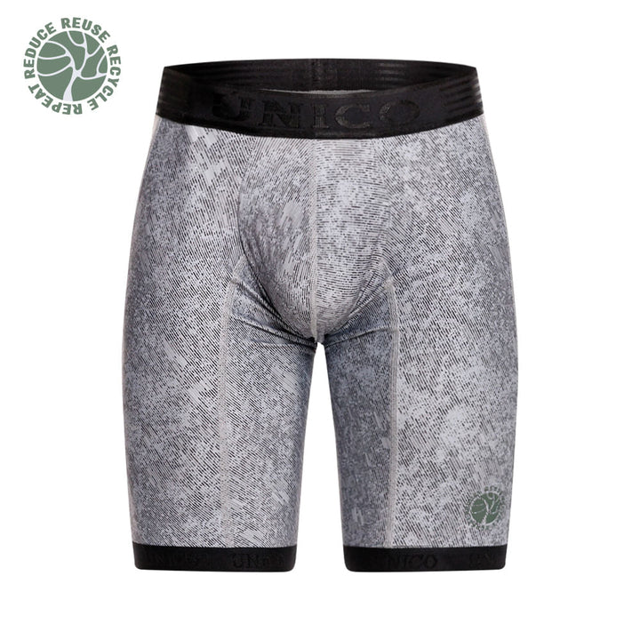 Mundo Unico men's grey athletic boxer Sumatra recycled eco-friendly performance – front view