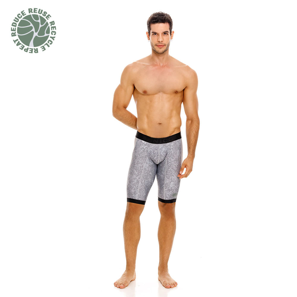 Mundo Unico men's grey athletic boxer Sumatra recycled eco-friendly performance – view 10