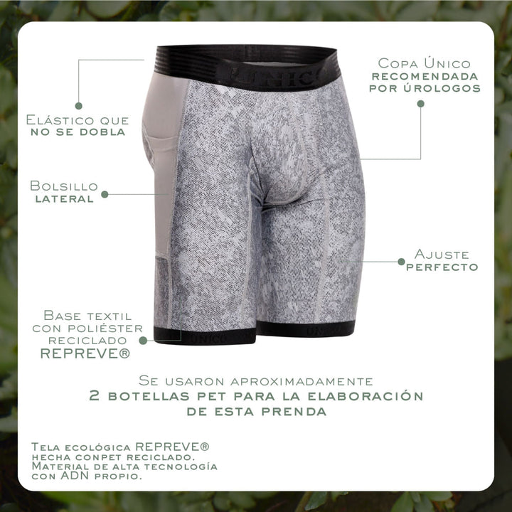 Mundo Unico men's grey athletic boxer Sumatra recycled eco-friendly performance – view 11