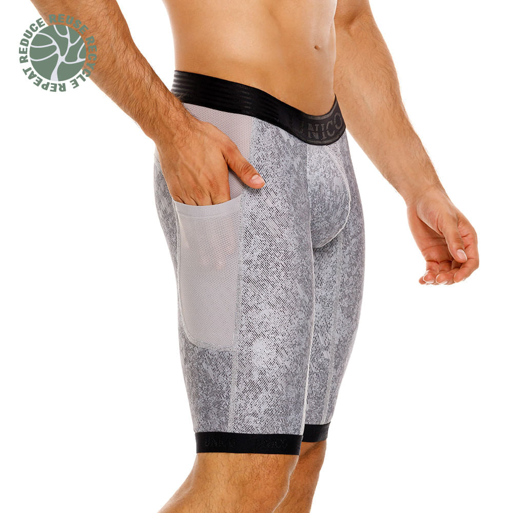 Mundo Unico men's grey athletic boxer Sumatra recycled eco-friendly performance – view 9