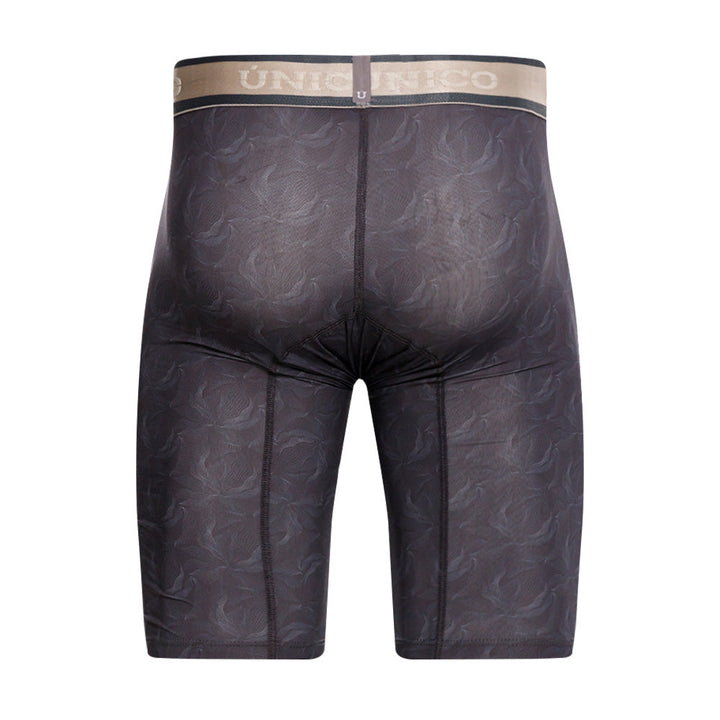 Mundo Unico Men's Terrenal Athletic Boxer Briefs - Grey Print Microfiber with Ergonomic Pouch