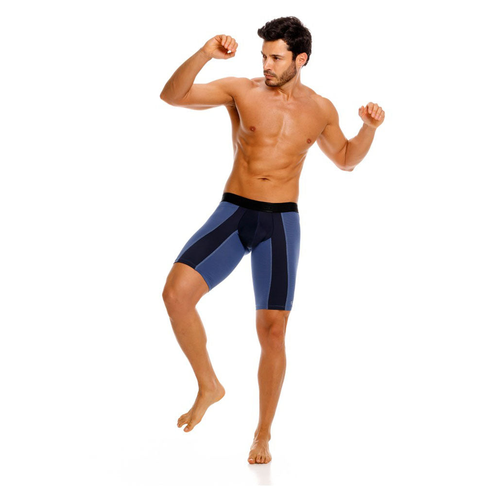 Mundo Unico Men's Athletic Lanzador Sport Boxer Briefs - Blue Microfiber