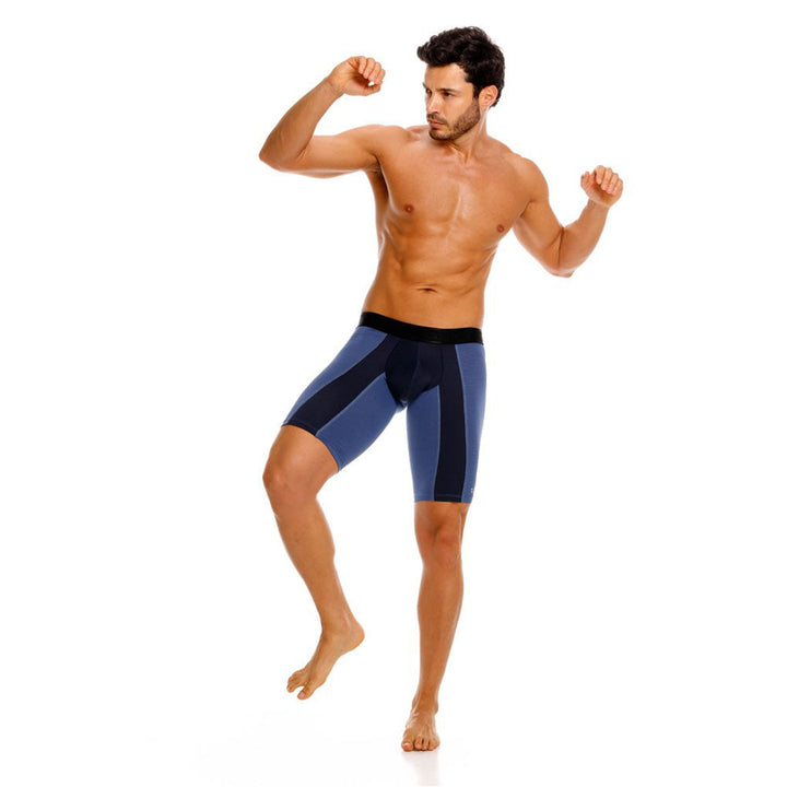 Mundo Unico Men's Athletic Lanzador Sport Boxer Briefs - Blue Microfiber