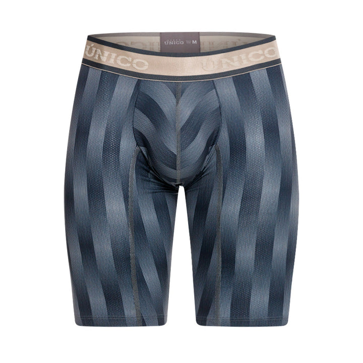 Mundo Unico Men's Athletic Ejes Grey Striped Microfiber Boxers