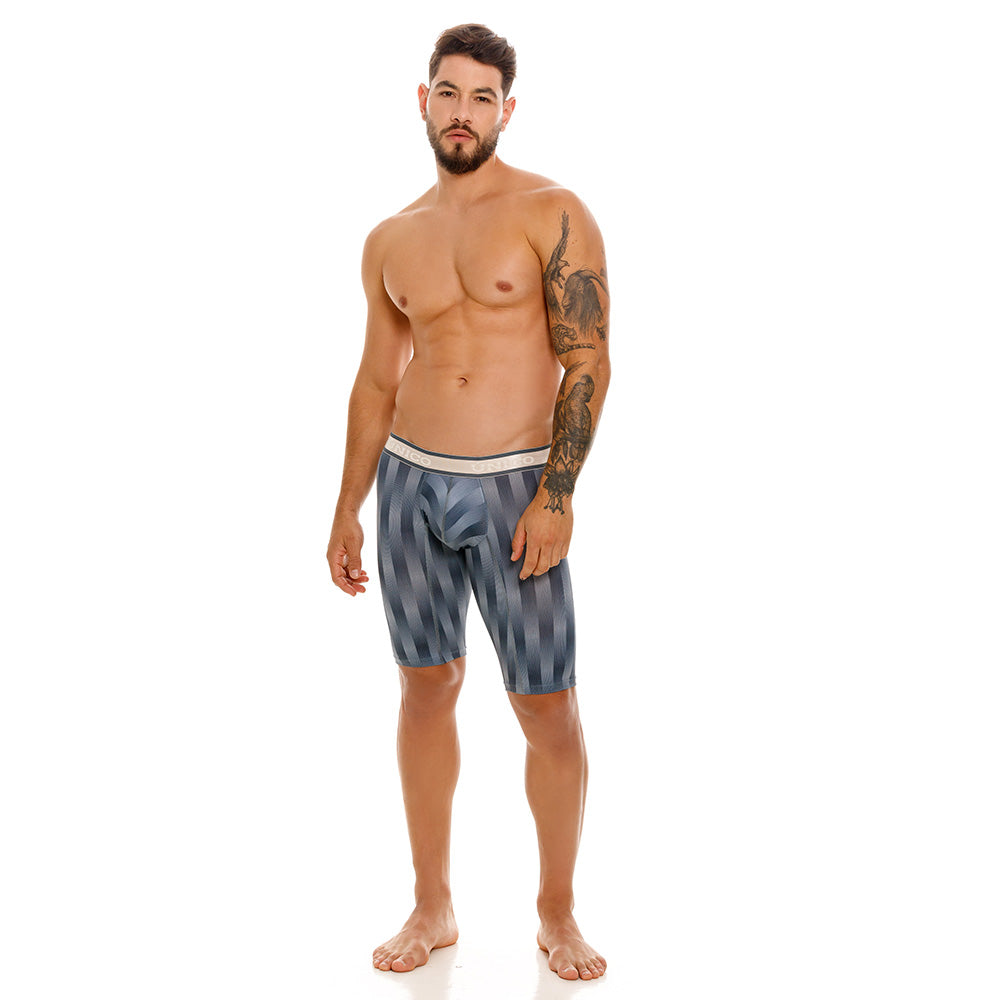 Mundo Unico Men's Athletic Ejes Grey Striped Microfiber Boxers