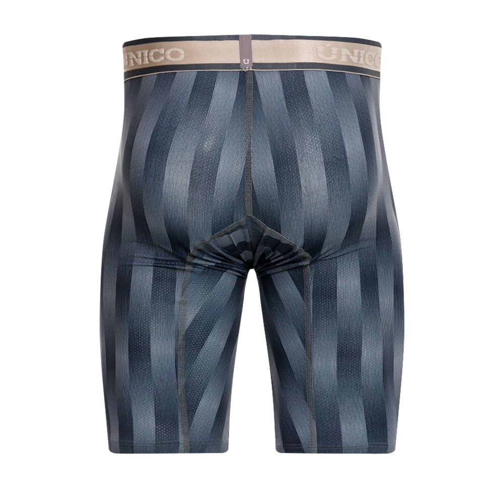 Mundo Unico Men's Athletic Ejes Grey Striped Microfiber Boxers