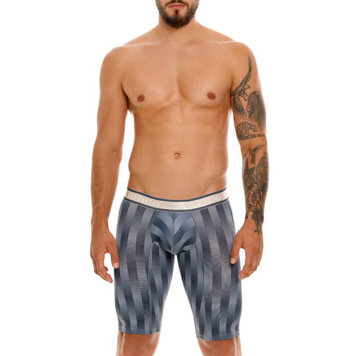 Mundo Unico Men's Athletic Ejes Grey Striped Microfiber Boxers