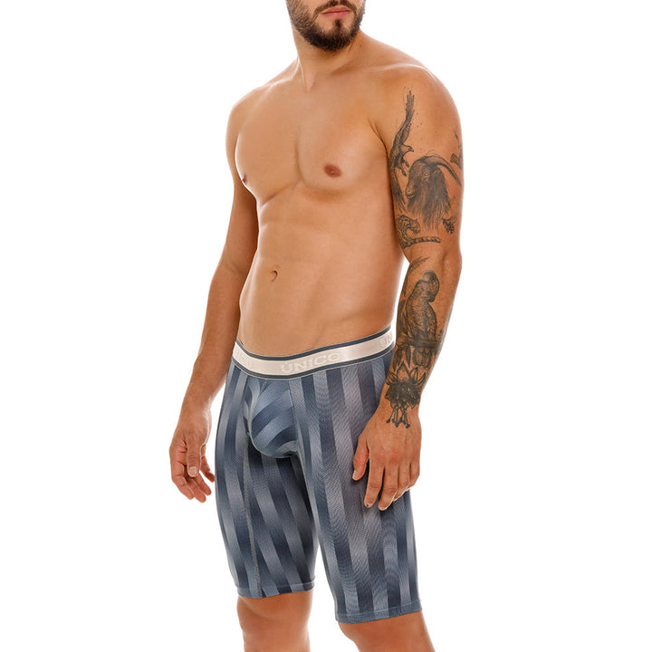 Mundo Unico Men's Athletic Ejes Grey Striped Microfiber Boxers