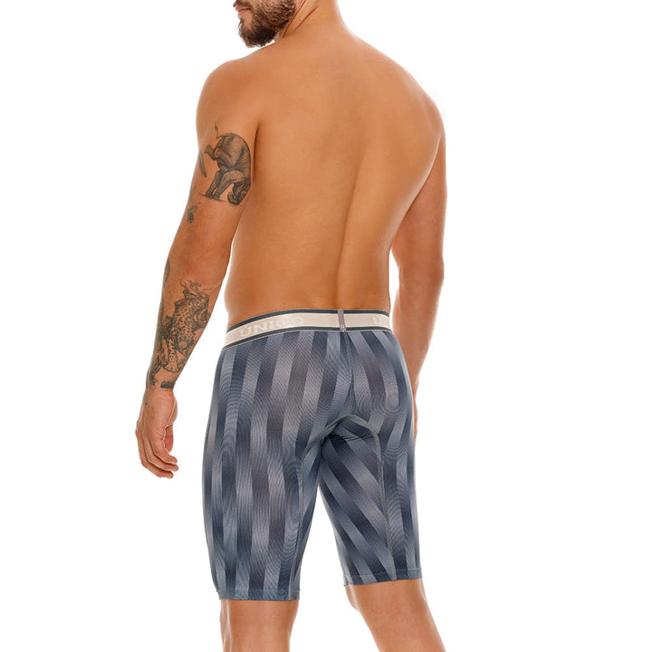 Mundo Unico Men's Athletic Ejes Grey Striped Microfiber Boxers