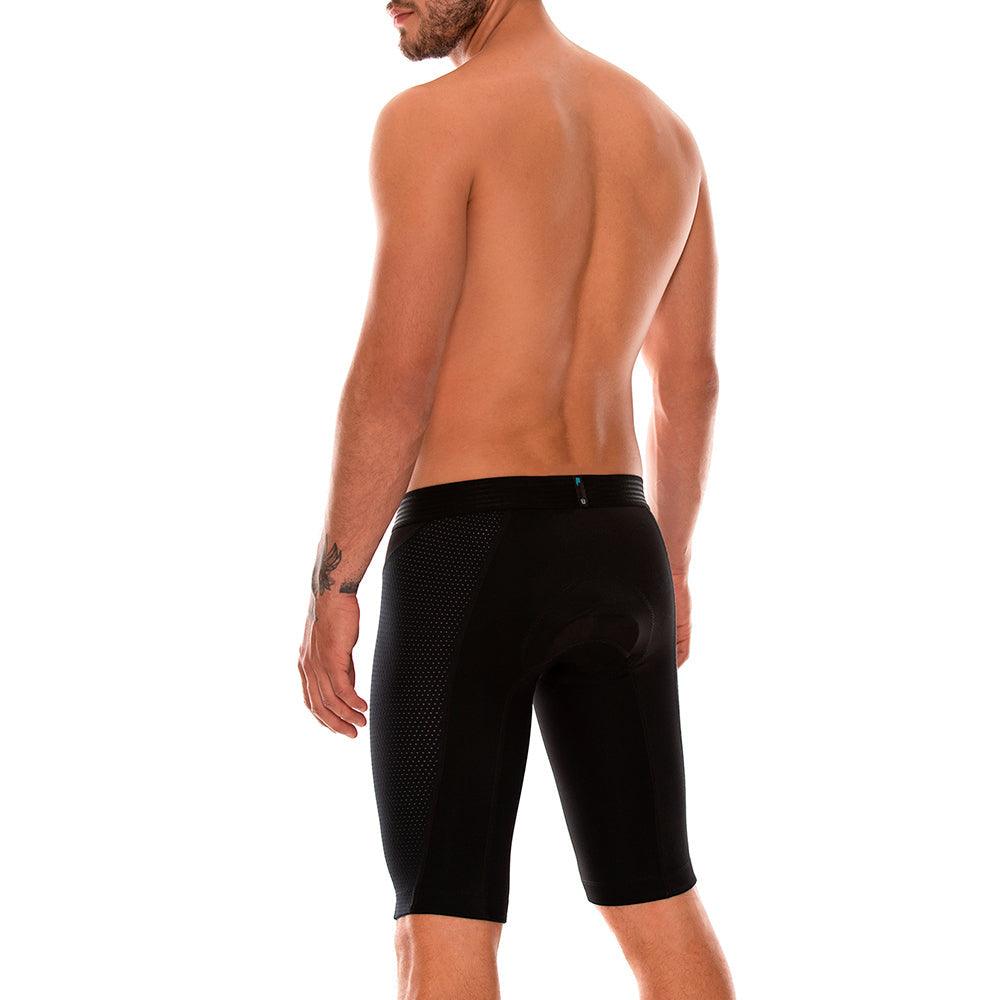 Mundo Unico Men’s Roadmaster Black Long-Leg Athletic Boxers - Microfiber Compression Cycling Trunks