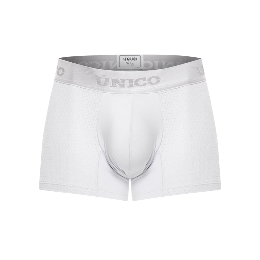 Mundo Unico Men's Balso M23 Short Boxer Briefs - White Micro-Perforated Performance Underwear