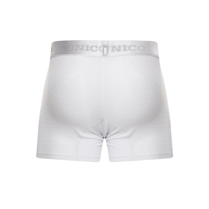 Mundo Unico Men's Balso M23 Short Boxer Briefs - White Micro-Perforated Performance Underwear