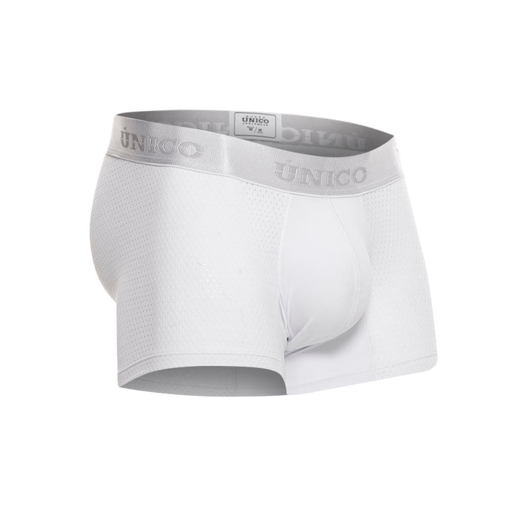 Mundo Unico Men's Balso M23 Short Boxer Briefs - White Micro-Perforated Performance Underwear