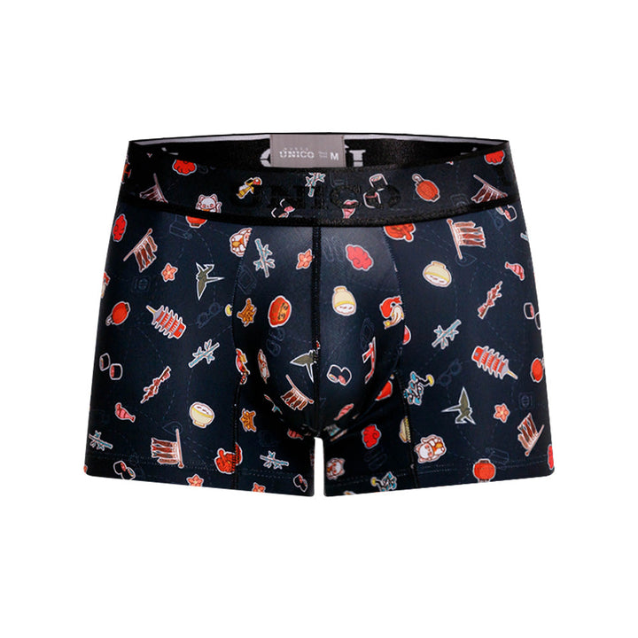MUNDO ÚNICO "Arigato" Japanese Print Short Boxer/Trunks (BOXER CORTO ARIGATO NEGRO)