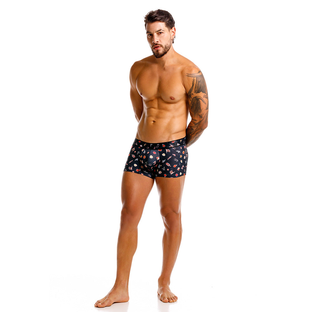 MUNDO ÚNICO "Arigato" Japanese Print Short Boxer/Trunks (BOXER CORTO ARIGATO NEGRO)