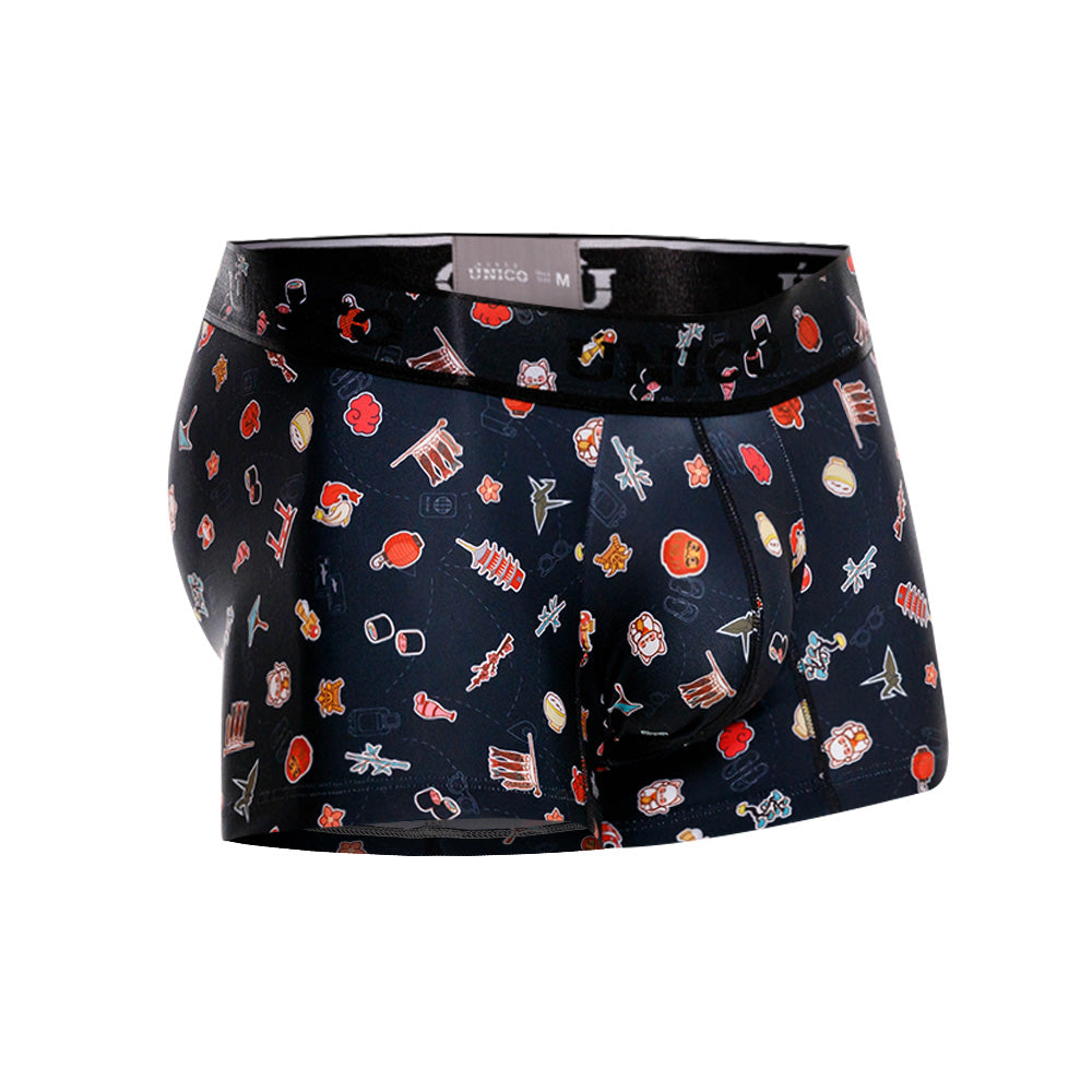MUNDO ÚNICO "Arigato" Japanese Print Short Boxer/Trunks (BOXER CORTO ARIGATO NEGRO)