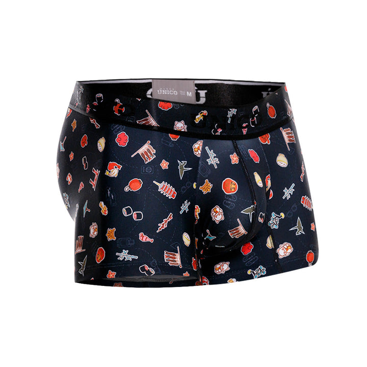 MUNDO ÚNICO "Arigato" Japanese Print Short Boxer/Trunks (BOXER CORTO ARIGATO NEGRO)