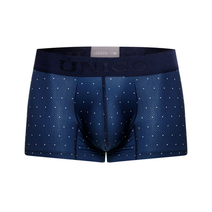 Mundo Unico Bóxer Corto Báltico Azul - Microperforated Blue Trunk with White Polka Dots