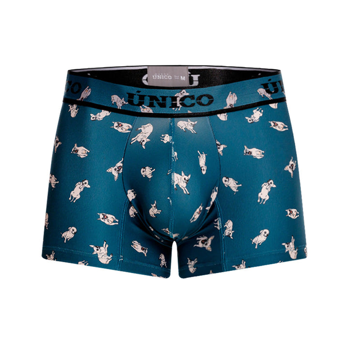 Mundo Único Green Chihuahua Trunks | Short Microfiber Boxer w/ Dog Print & Urologist-Approved Pouch