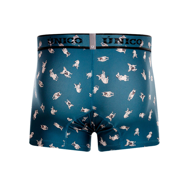 Mundo Único Green Chihuahua Trunks | Short Microfiber Boxer w/ Dog Print & Urologist-Approved Pouch