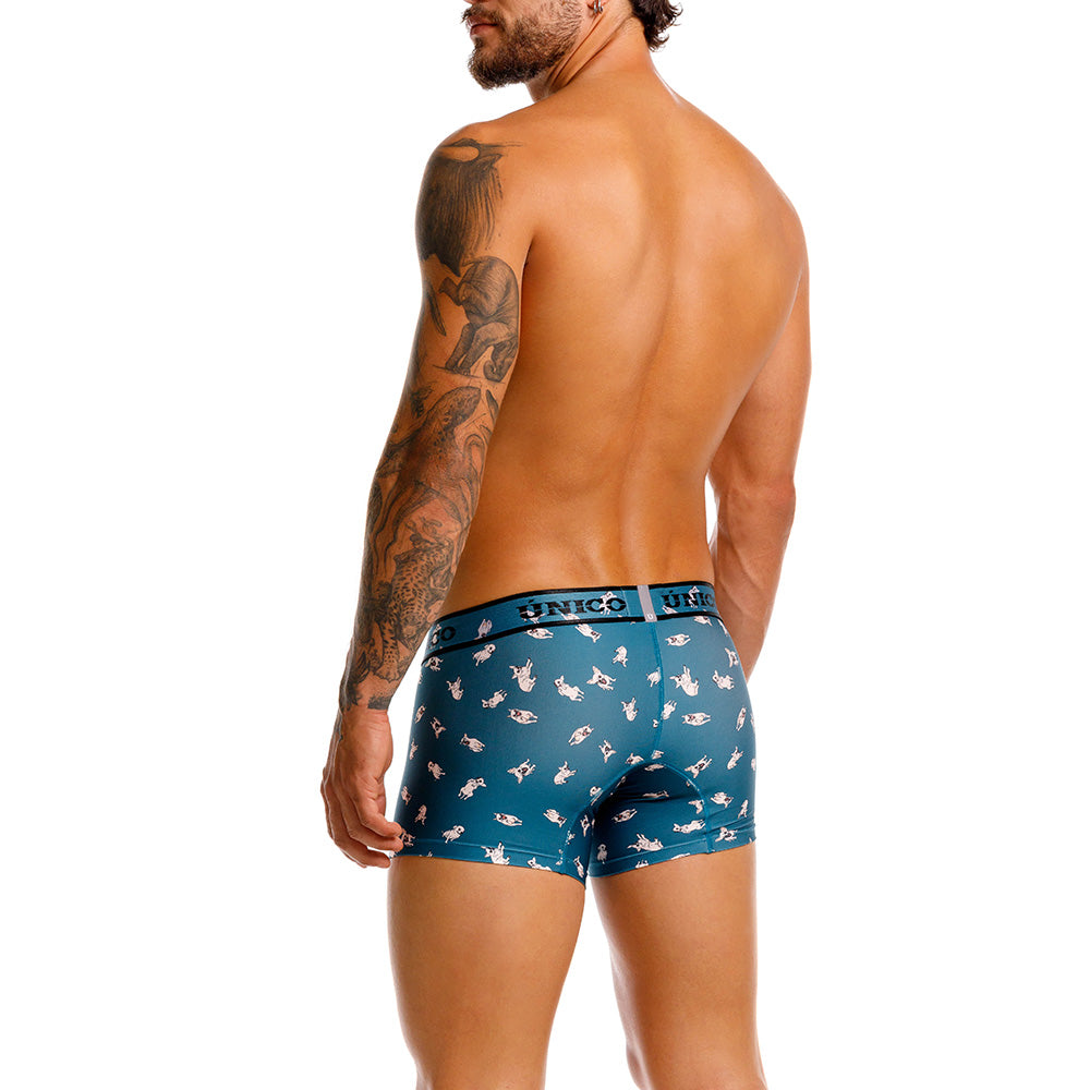 Mundo Único Green Chihuahua Trunks | Short Microfiber Boxer w/ Dog Print & Urologist-Approved Pouch
