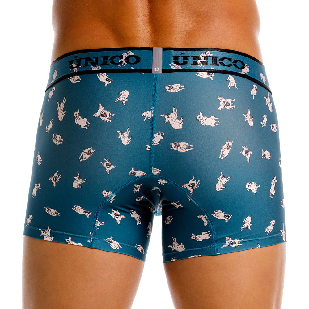 Mundo Único Green Chihuahua Trunks | Short Microfiber Boxer w/ Dog Print & Urologist-Approved Pouch
