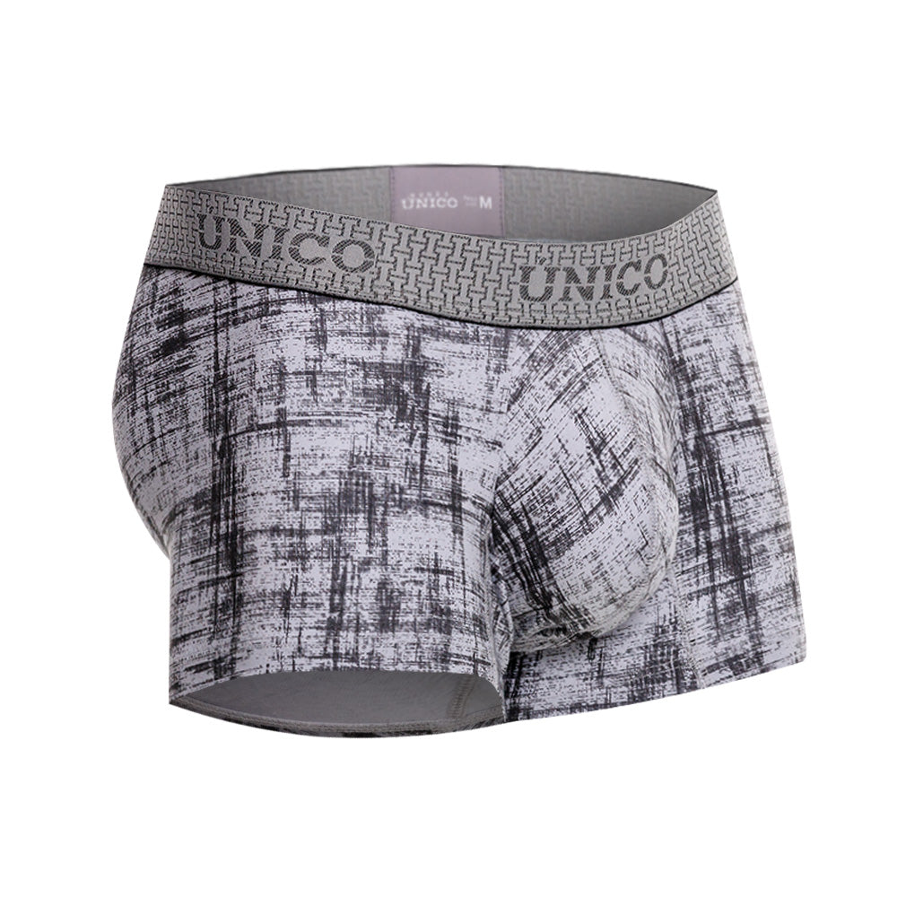 Mundo Unico Men's Concepto Gris Short Boxer Briefs - High-Performance Microfiber Trunk