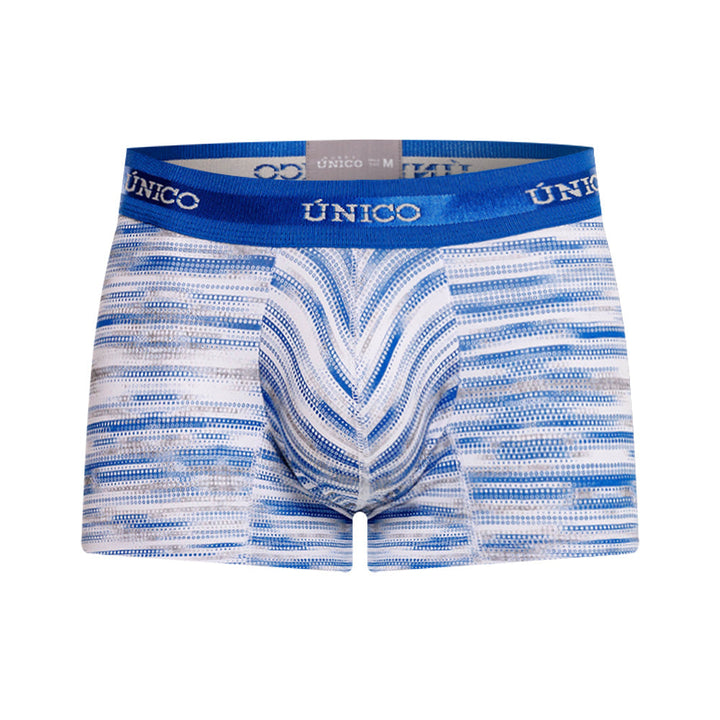 Mundo Unico Men's Short Boxer Briefs - Denim Print Blue Cotton Trunk