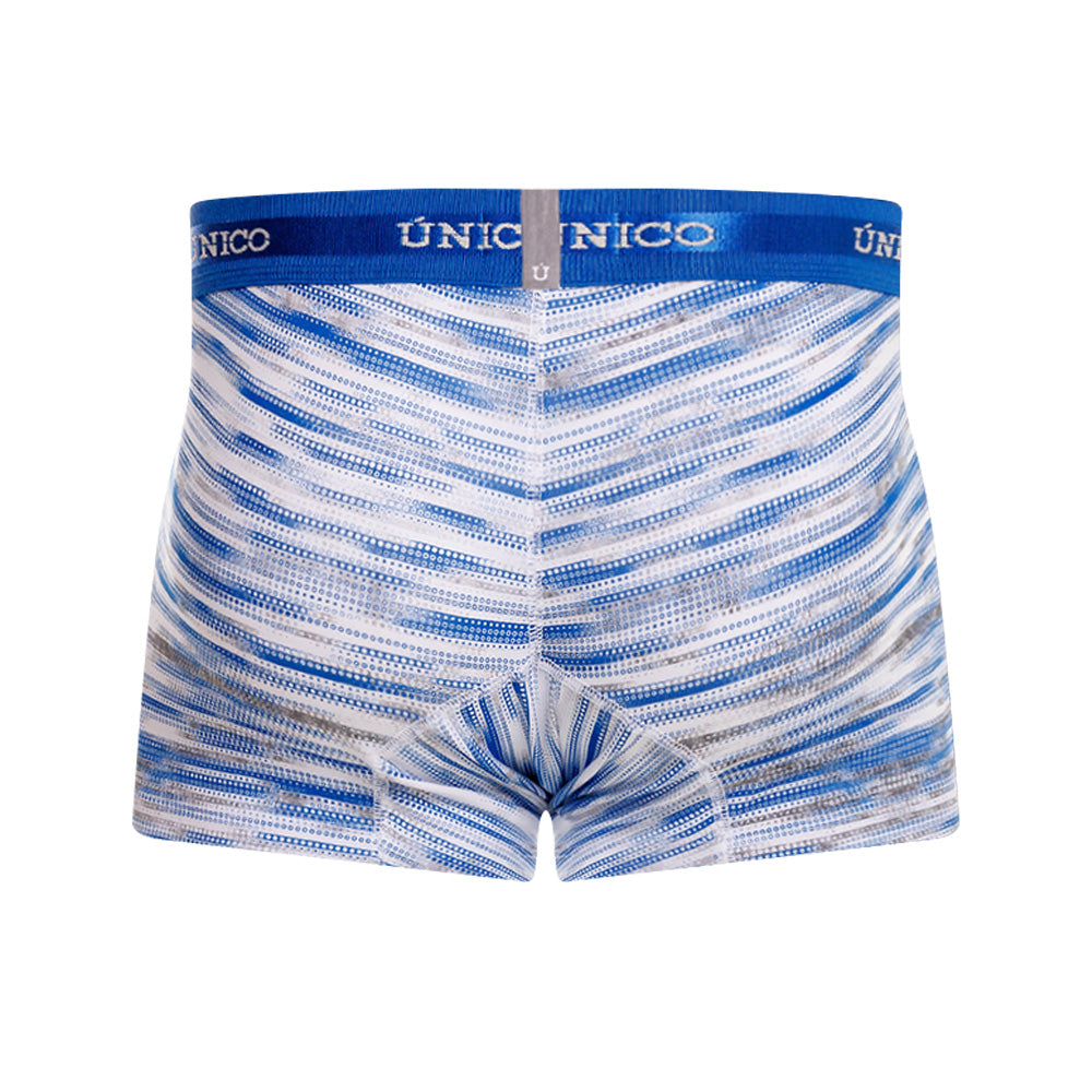 Mundo Unico Men's Short Boxer Briefs - Denim Print Blue Cotton Trunk