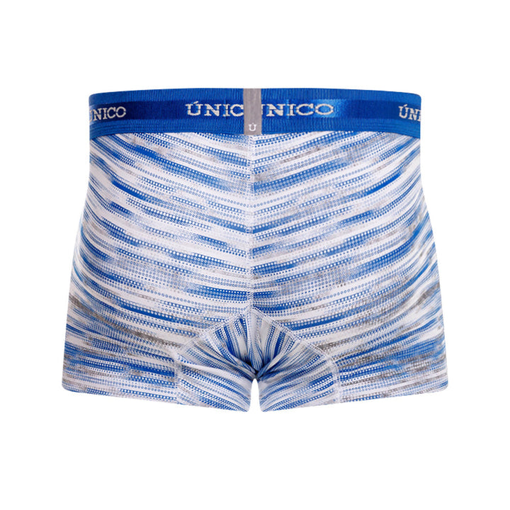 Mundo Unico Men's Short Boxer Briefs - Denim Print Blue Cotton Trunk