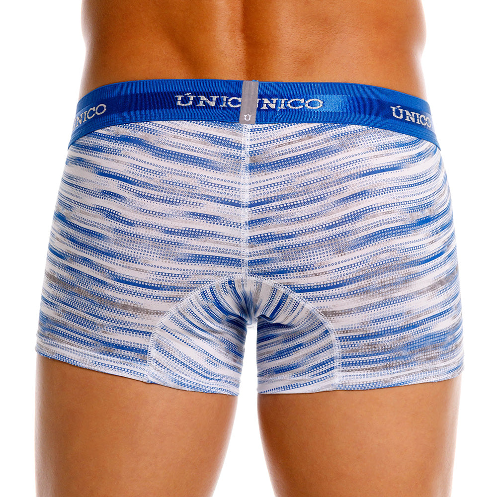 Mundo Unico Men's Short Boxer Briefs - Denim Print Blue Cotton Trunk
