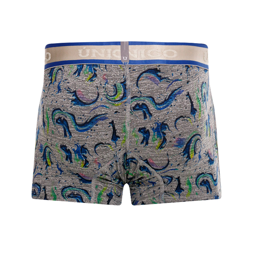 Mundo Unico Men's Deslumbrante Gris Short Boxer Briefs - Premium Microfiber Performance Trunk