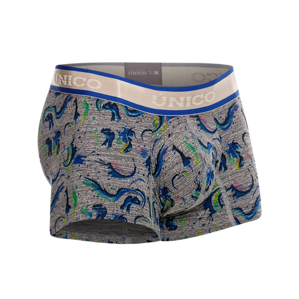 Mundo Unico Men's Deslumbrante Gris Short Boxer Briefs - Premium Microfiber Performance Trunk