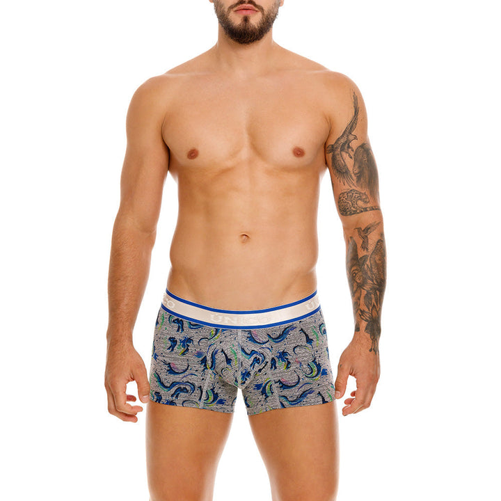 Mundo Unico Men's Deslumbrante Gris Short Boxer Briefs - Premium Microfiber Performance Trunk