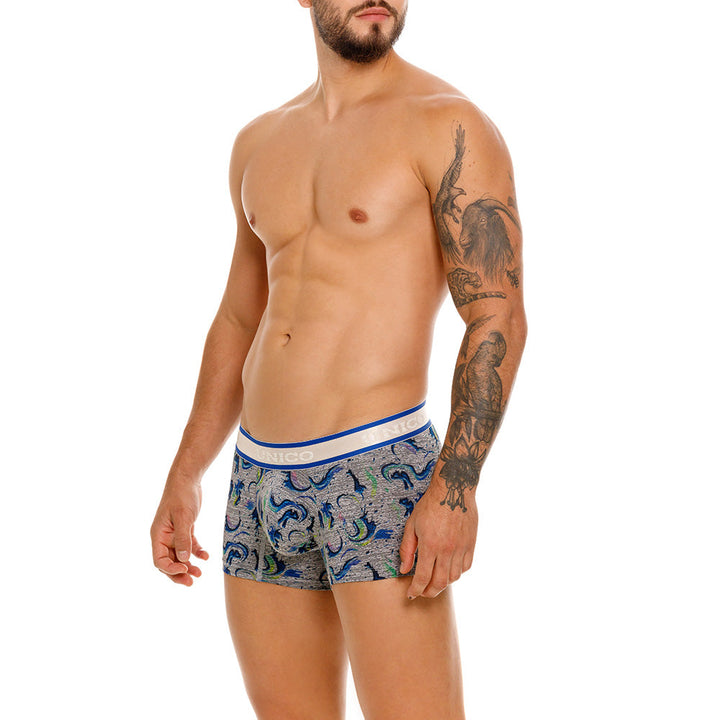 Mundo Unico Men's Deslumbrante Gris Short Boxer Briefs - Premium Microfiber Performance Trunk
