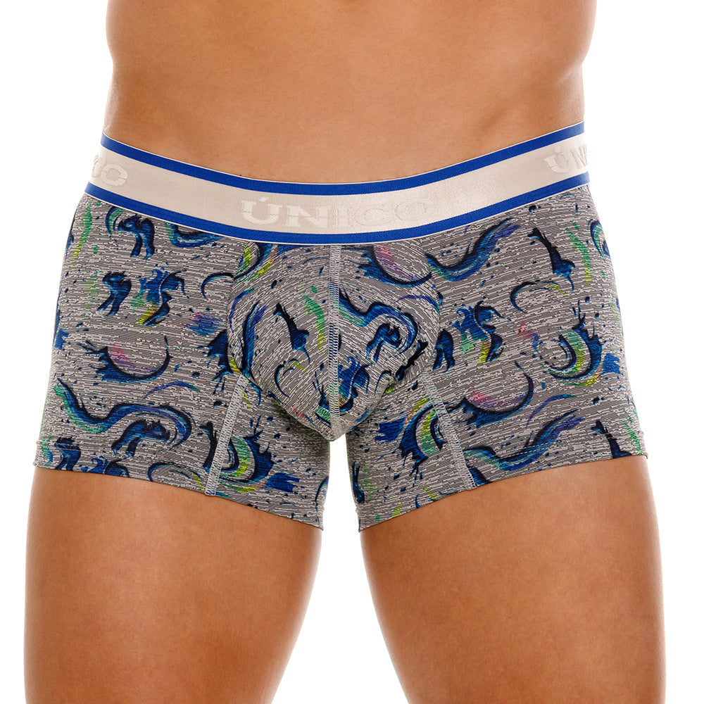 Mundo Unico Men's Deslumbrante Gris Short Boxer Briefs - Premium Microfiber Performance Trunk