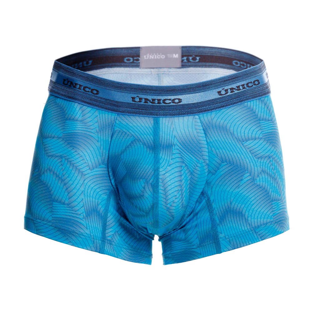 Mundo Unico men's blue microperforated microfiber short boxer Estraza – front view