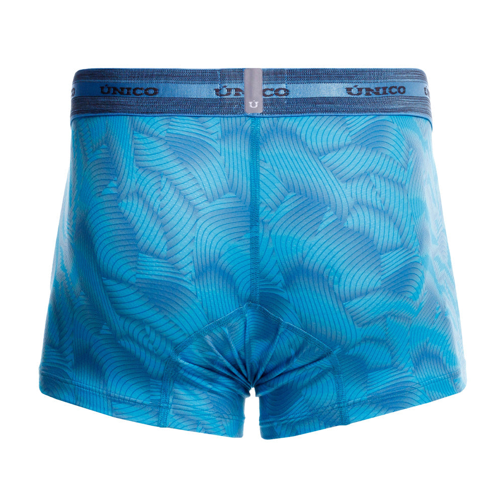 Mundo Unico men's blue microperforated microfiber short boxer Estraza – side view