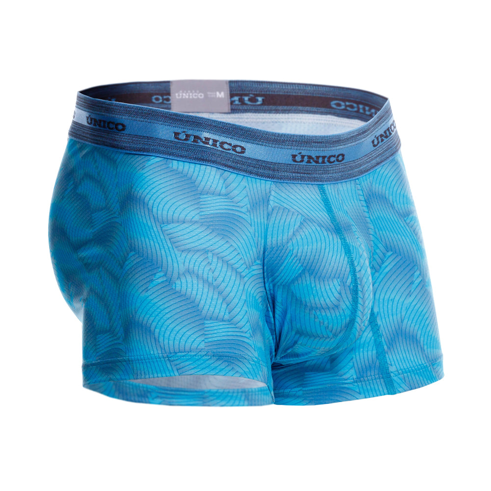 Mundo Unico men's blue microperforated microfiber short boxer Estraza – detail view