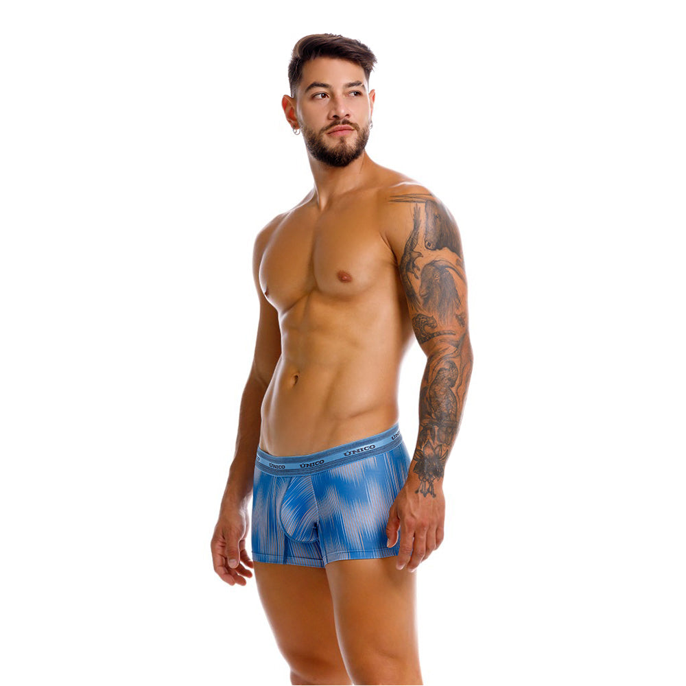 Mundo Unico men's blue printed microfiber short boxer Folio – view 6