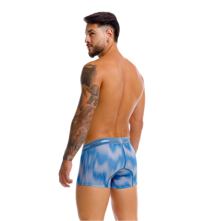 Mundo Unico men's blue printed microfiber short boxer Folio – view 7