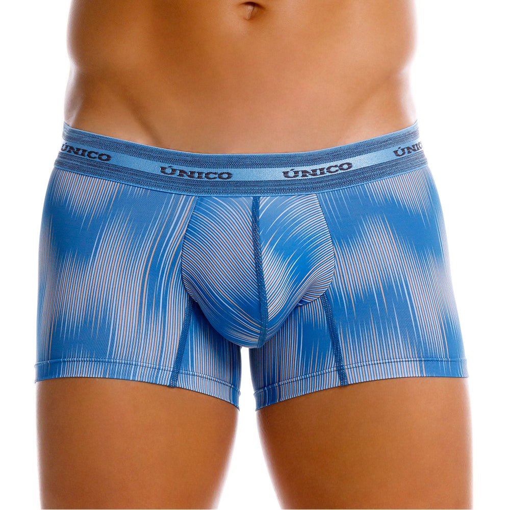 Mundo Unico men's blue printed microfiber short boxer Folio – view 8