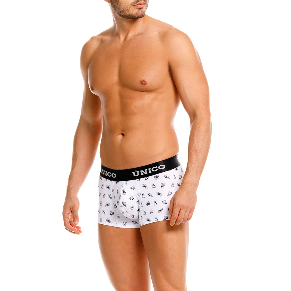 Mundo Unico Men's Short Boxer Briefs - Frenchis White Print