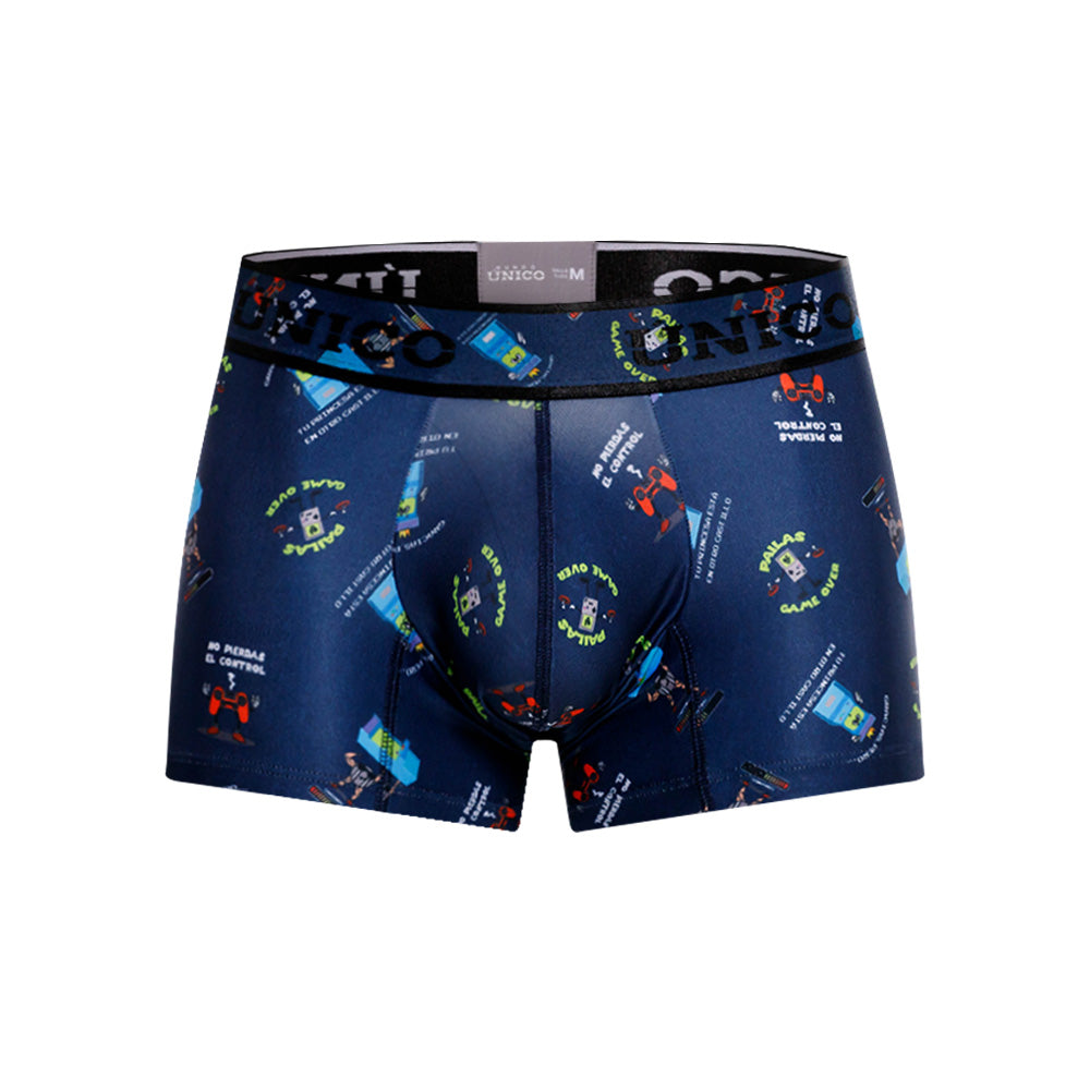 Unico Game Over Men's Short Boxer Brief - Blue Video Game Print