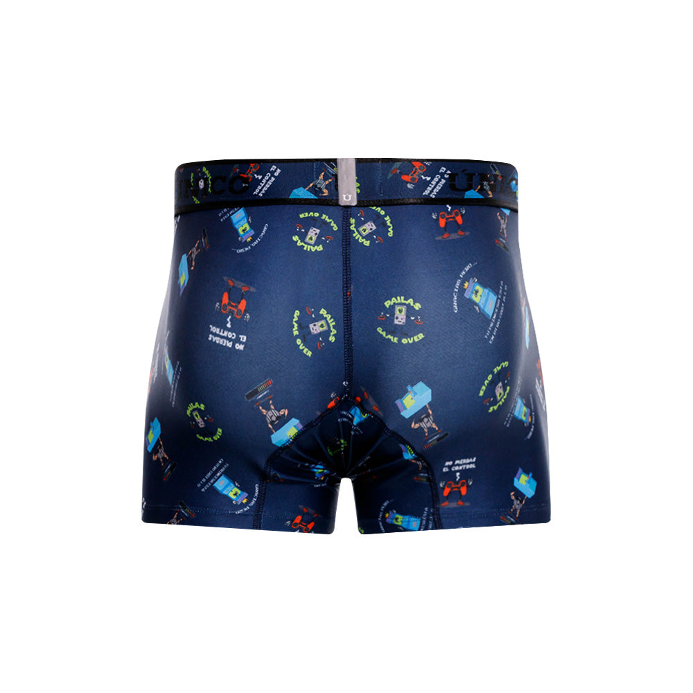 Unico Game Over Men's Short Boxer Brief - Blue Video Game Print