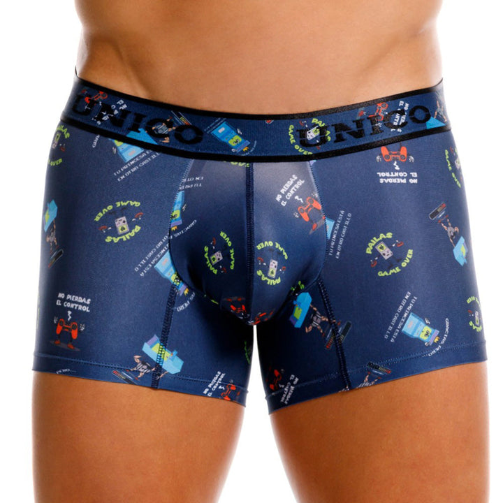 Unico Game Over Men's Short Boxer Brief - Blue Video Game Print
