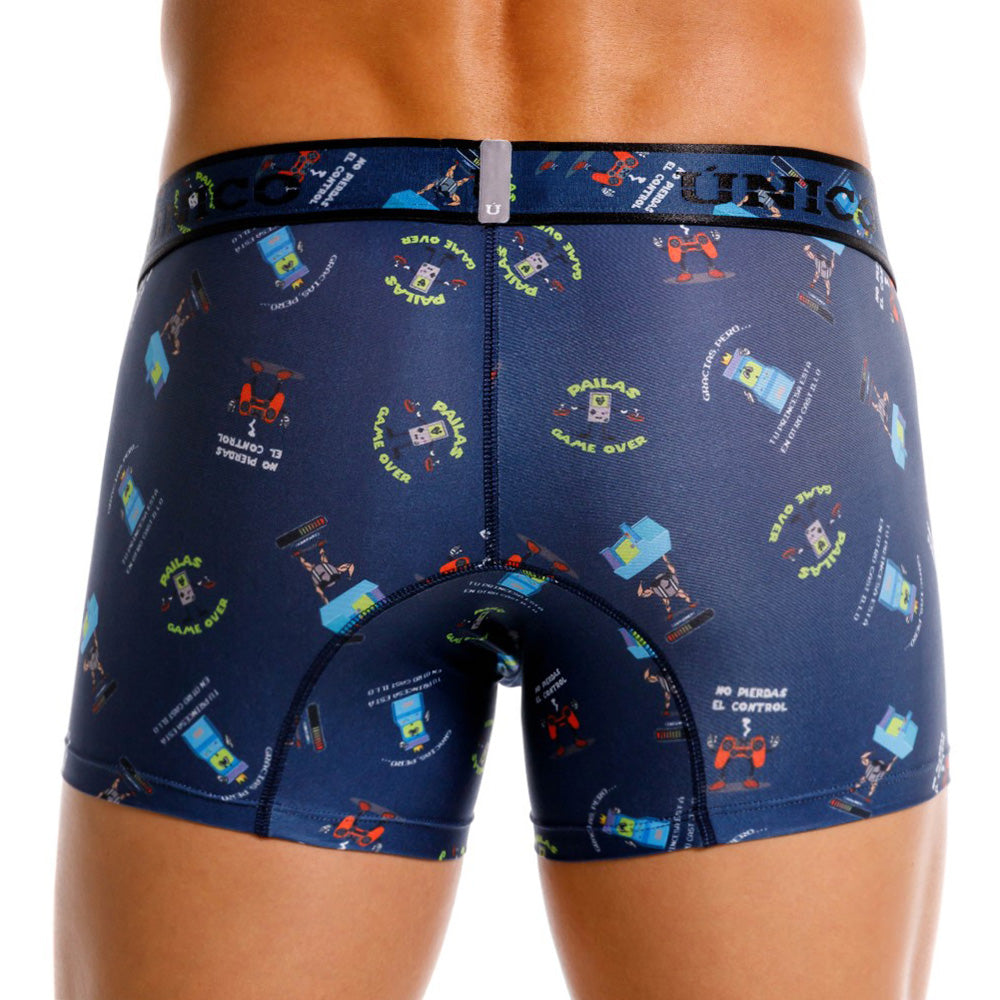 Unico Game Over Men's Short Boxer Brief - Blue Video Game Print