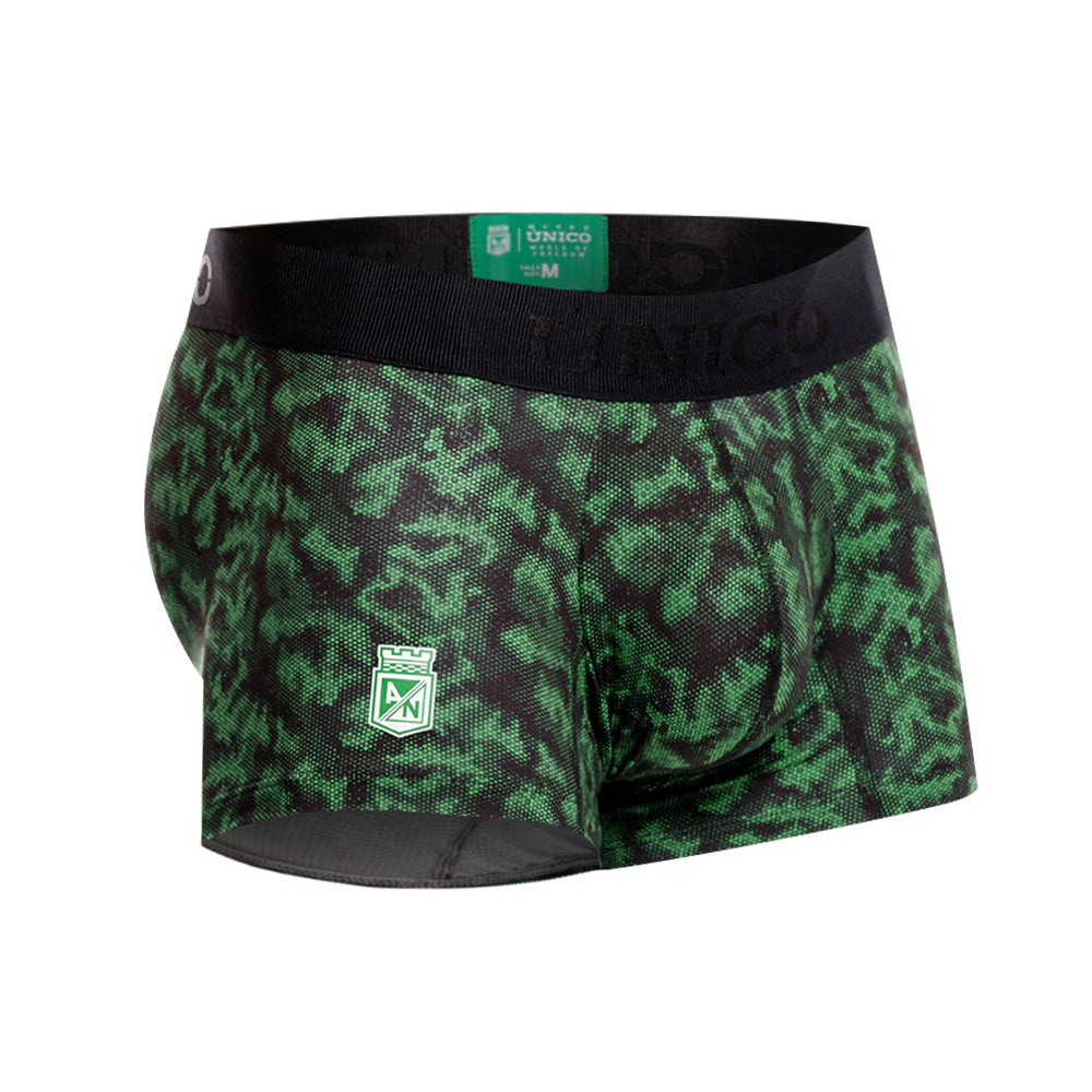 Mundo Unico Men’s Boxer Corto Golero Verde - Atlético Nacional Shield Microfiber Trunks